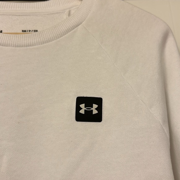 Under Armour White crew Sweatshirt size adult Small - Picture 2 of 4